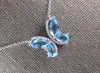2.65CT DIAMOND & AAA BLUE TOPAZ 14KT WHITE GOLD MULTI SHAPE BUTTERFLY NECKLACE