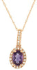 .82CT DIAMOND & AAA AMETHYST 14KT ROSE GOLD OVAL & ROUND HALO FLOATING PENDANT