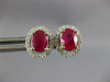 ESTATE 2.41CT DIAMOND & AAA RUBY 14KT WHITE GOLD 3D OVAL & ROUND STUD EARRINGS