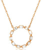 ESTATE .25CT DIAMOND 14KT ROSE GOLD BAGUETTE BEZEL CIRCLE OF LIFE LOVE NECKLACE