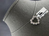 .50CT DIAMOND 14KT WHITE GOLD 3D MULTI FLOWER HEART SHAPE LOVE FLOATING PENDANT