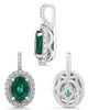 .86CT DIAMOND & AAA EMERALD 14KT WHITE GOLD OVAL & ROUND FILIGREE HALO PENDANT