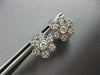 ESTATE WIDE .52CT 14K WHITE GOLD FLOWER MATTE & SHINY HUGGIE FUN EARRINGS #27737