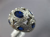 LARGE 4.63CT DIAMOND & AAA SAPPHIRE 18K WHITE GOLD OVAL & ROUND DOME SHAPE RING