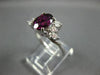 LARGE 2.12CT DIAMOND & AAA RHODOLITE 14K WHITE GOLD OVAL & ROUND ENGAGEMENT RING