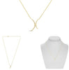 ESTATE .10CT DIAMOND 14KT YELLOW GOLD 3D CLASSIC DOUBLE CRESCENT X LOVE NECKLACE