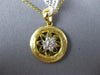 .19CT DIAMOND 18KT 2 TONE GOLD CIRCLE OF LIFE MATTE AND SHINY FLOWER FUN PENDANT