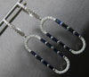 1.33CT DIAMOND & AAA SAPPHIRE 14KT WHITE GOLD BAGUETTE & ROUND HANGING EARRINGS