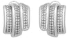 1.86CT DIAMOND 18K WHITE GOLD MULTI ROW RECTANGULAR CRISS CROSS HANGING EARRINGS