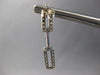 ESTATE .97CT DIAMOND 14KT WHITE GOLD CLASSIC RECTANGULAR LINK HANGING EARRINGS