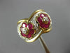 ESTATE 2.0CT DIAMOND & AAA RUBY 14K 2 TONE GOLD DOUBLE FLOWER INFINITY LOVE RING
