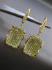 ESTATE LARGE 2.15CT DIAMOND & TOPAZ 18K YELLOW GOLD RECTANGULAR HANGING EARRINGS