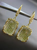 ESTATE LARGE 2.15CT DIAMOND & TOPAZ 18K YELLOW GOLD RECTANGULAR HANGING EARRINGS