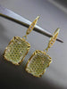 ESTATE LARGE 2.15CT DIAMOND & TOPAZ 18K YELLOW GOLD RECTANGULAR HANGING EARRINGS