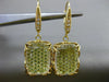 ESTATE LARGE 2.15CT DIAMOND & TOPAZ 18K YELLOW GOLD RECTANGULAR HANGING EARRINGS