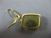 ESTATE LARGE 2.15CT DIAMOND & TOPAZ 18K YELLOW GOLD RECTANGULAR HANGING EARRINGS