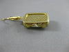 ESTATE LARGE 2.15CT DIAMOND & TOPAZ 18K YELLOW GOLD RECTANGULAR HANGING EARRINGS