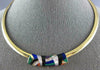 ASCH GROSSBARDT .16CT DIAMOND & AAA MULTI GEM 14KT TWO TONE GOLD NECKLACE #25979