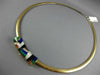 ASCH GROSSBARDT .16CT DIAMOND & AAA MULTI GEM 14KT TWO TONE GOLD NECKLACE #25979