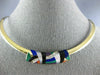 ASCH GROSSBARDT .16CT DIAMOND & AAA MULTI GEM 14KT TWO TONE GOLD NECKLACE #25979