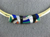 ASCH GROSSBARDT .16CT DIAMOND & AAA MULTI GEM 14KT TWO TONE GOLD NECKLACE #25979