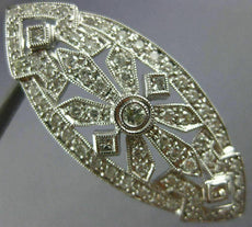 ANTIQUE LARGE 1.60CT DIAMOND 14K WHITE GOLD FLORAL FILIGREE PIN BROOCH 18241