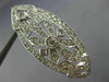 ANTIQUE LARGE 1.60CT DIAMOND 14K WHITE GOLD FLORAL FILIGREE PIN BROOCH 18241