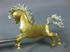 ANTIQUE LARGE .37CT DIAMOND & RUBY 14KT TWO TONE GOLD 3D HORSE PIN BROOCH 25600