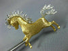 ANTIQUE LARGE .37CT DIAMOND & RUBY 14KT TWO TONE GOLD 3D HORSE PIN BROOCH 25600