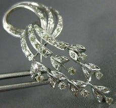ANTIQUE DECO 1.30CT EURO MINE DIAMOND FLOWER FILIGREE 14K GOLD PIN PENDANT 21522