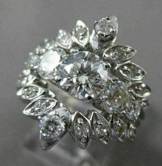 ANTIQUE LARGE 1.6CT OLD MINE DIAMOND 14K WHITE GOLD ENGAGEMENT INSERT RING 22658