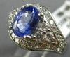 ESTATE LARGE 2.38CT DIAMOND & AAA TANZANITE 14K WHITE GOLD ENGAGEMENT RING #1507