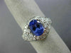 ESTATE LARGE 2.38CT DIAMOND & AAA TANZANITE 14K WHITE GOLD ENGAGEMENT RING #1507