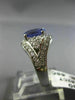 ESTATE LARGE 2.38CT DIAMOND & AAA TANZANITE 14K WHITE GOLD ENGAGEMENT RING #1507