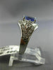 ESTATE LARGE 2.38CT DIAMOND & AAA TANZANITE 14K WHITE GOLD ENGAGEMENT RING #1507