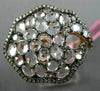 ESTATE LARGE 4.21CT DIAMOND & WHITE QUARTZ 14KT WHITE & ROSE GOLD 3D FLOWER RING