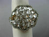 ESTATE LARGE 4.21CT DIAMOND & WHITE QUARTZ 14KT WHITE & ROSE GOLD 3D FLOWER RING