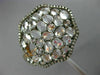 ESTATE LARGE 4.21CT DIAMOND & WHITE QUARTZ 14KT WHITE & ROSE GOLD 3D FLOWER RING