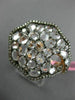 ESTATE LARGE 4.21CT DIAMOND & WHITE QUARTZ 14KT WHITE & ROSE GOLD 3D FLOWER RING