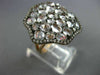 ESTATE LARGE 4.21CT DIAMOND & WHITE QUARTZ 14KT WHITE & ROSE GOLD 3D FLOWER RING