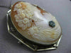ESTATE LARGE .03CT OLD MINE DIAMOND 14K WHITE GOLD 3D LADY CAMEO BROOCH PENDANT