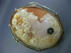 ESTATE LARGE .03CT OLD MINE DIAMOND 14K WHITE GOLD 3D LADY CAMEO BROOCH PENDANT