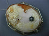 ESTATE LARGE .03CT OLD MINE DIAMOND 14K WHITE GOLD 3D LADY CAMEO BROOCH PENDANT