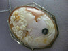 ESTATE LARGE .03CT OLD MINE DIAMOND 14K WHITE GOLD 3D LADY CAMEO BROOCH PENDANT