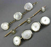 ESTATE LARGE MOTHER OF PEARL 14KT 2 TONE GOLD 3D MENS CUFFLINK & SHIRT STUD SET