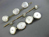 ESTATE LARGE MOTHER OF PEARL 14KT 2 TONE GOLD 3D MENS CUFFLINK & SHIRT STUD SET