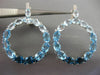 LARGE 60.62CT DIAMOND & MULTI GEM 14K WHITE GOLD CIRCLE OF LIFE HANGING EARRINGS
