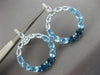 LARGE 60.62CT DIAMOND & MULTI GEM 14K WHITE GOLD CIRCLE OF LIFE HANGING EARRINGS