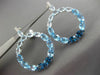 LARGE 60.62CT DIAMOND & MULTI GEM 14K WHITE GOLD CIRCLE OF LIFE HANGING EARRINGS