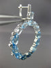 LARGE 60.62CT DIAMOND & MULTI GEM 14K WHITE GOLD CIRCLE OF LIFE HANGING EARRINGS